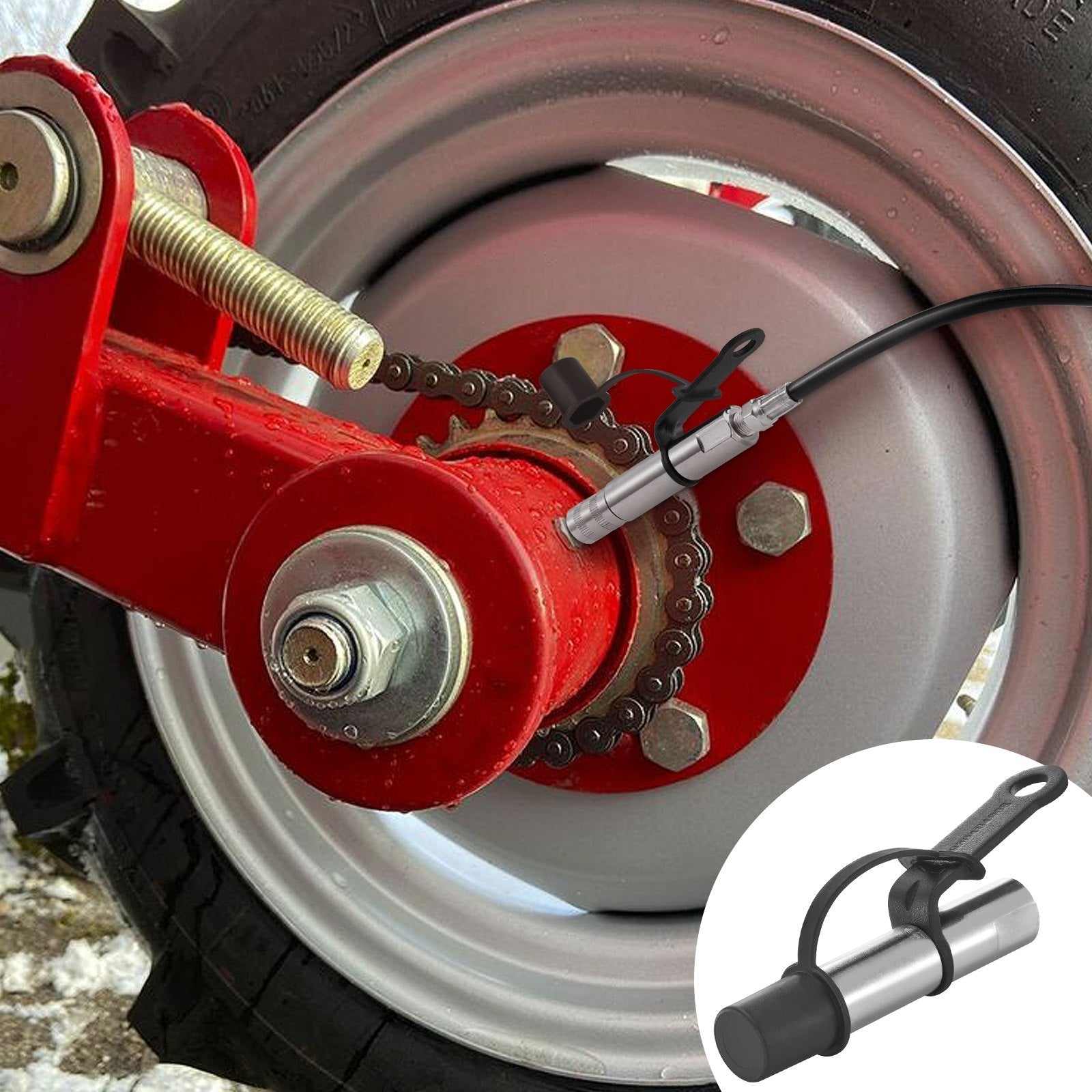 VEVOR Grease Gun Coupler, 10000 PSI High Pressure, 3-Jaw Locking, Quick Release Grease Gun Tip with Hose/Zerk Fittings Cleaner/Leak-Proof Cap, Compatible with All Grease Guns 1/8" NPT Grease Fittings 