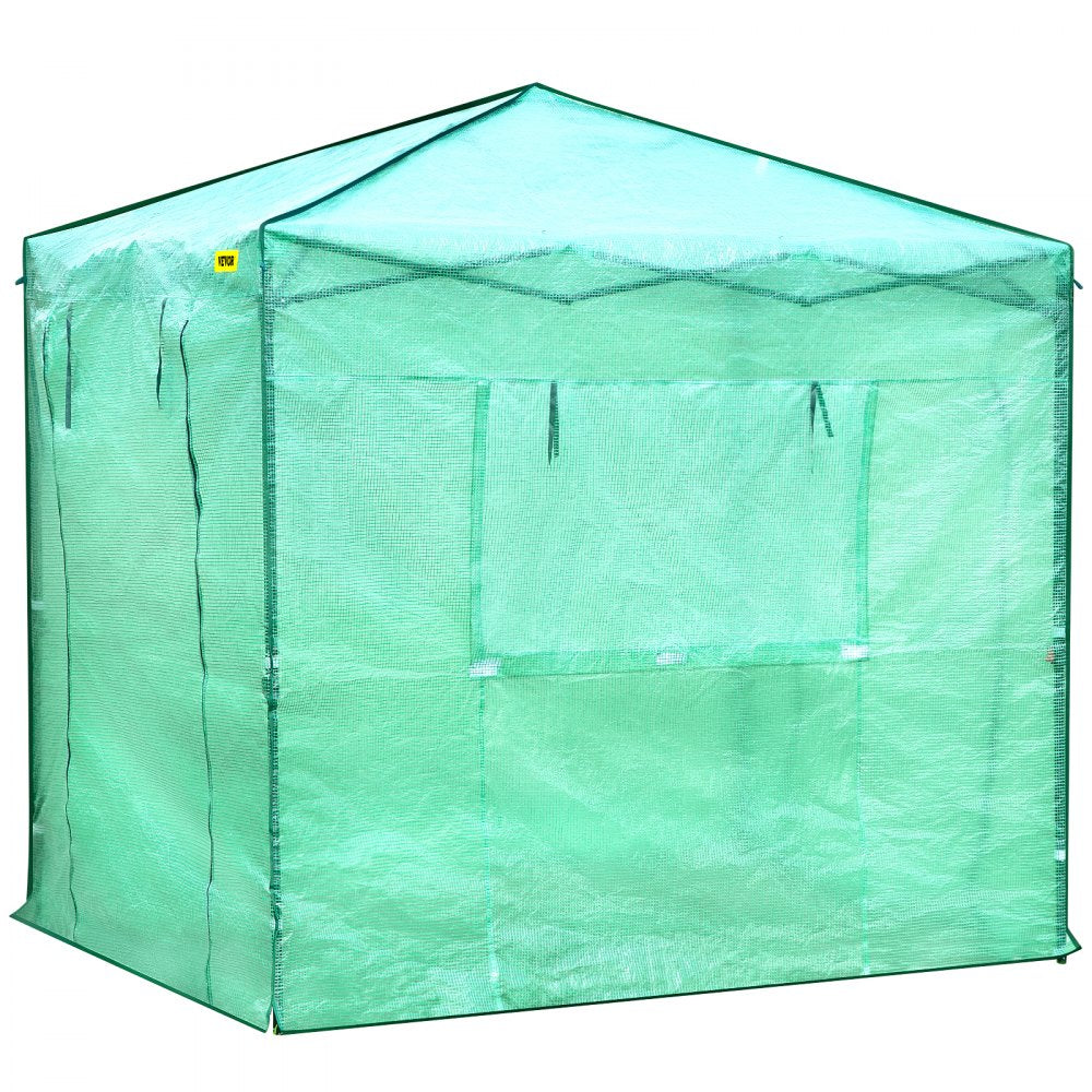 Vevor Walk-in Greenhouse Portable Pop-up Garden 8x6ft W/roll-up Doors & Windows 