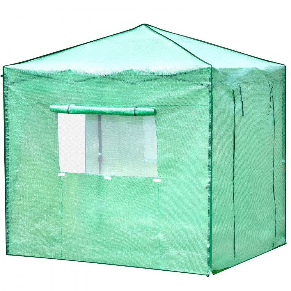 Vevor Walk-in Greenhouse Portable Pop-up Garden 8x6ft W/roll-up Doors & Windows 