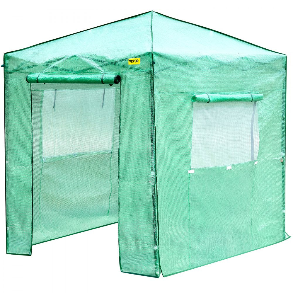 Vevor Walk-in Greenhouse Portable Pop-up Garden 8x6ft W/roll-up Doors & Windows 