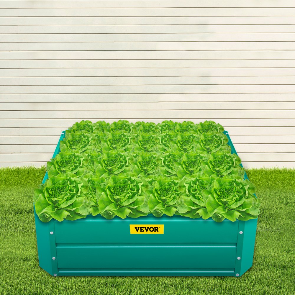 VEVOR Galvanized Raised Garden Bed, 32" x 32" x 12" Metal Planter Box, Steel Raised Garden Bed Kit, Black Planter Boxes Outdoor for Growing Vegetables, Flowers, Fruits, Herbs, and Succulents 