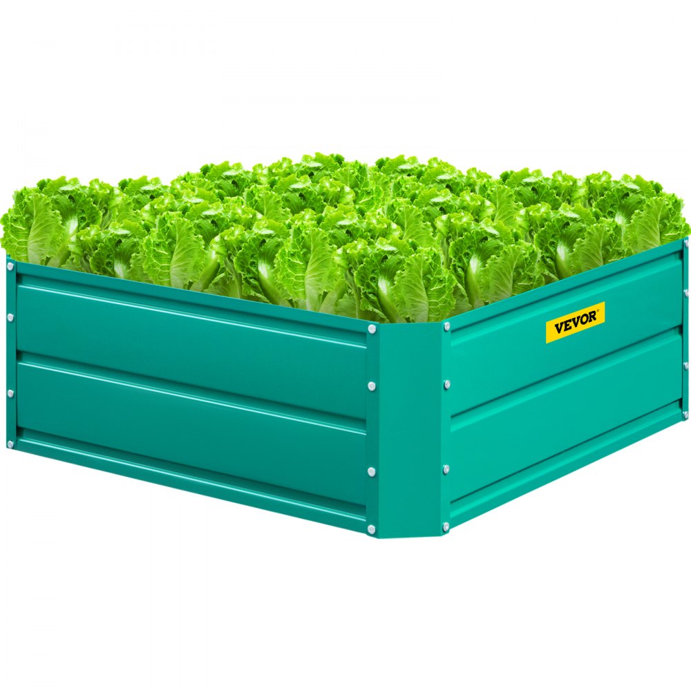 VEVOR Galvanized Raised Garden Bed, 32" x 32" x 12" Metal Planter Box, Steel Raised Garden Bed Kit, Black Planter Boxes Outdoor for Growing Vegetables, Flowers, Fruits, Herbs, and Succulents 