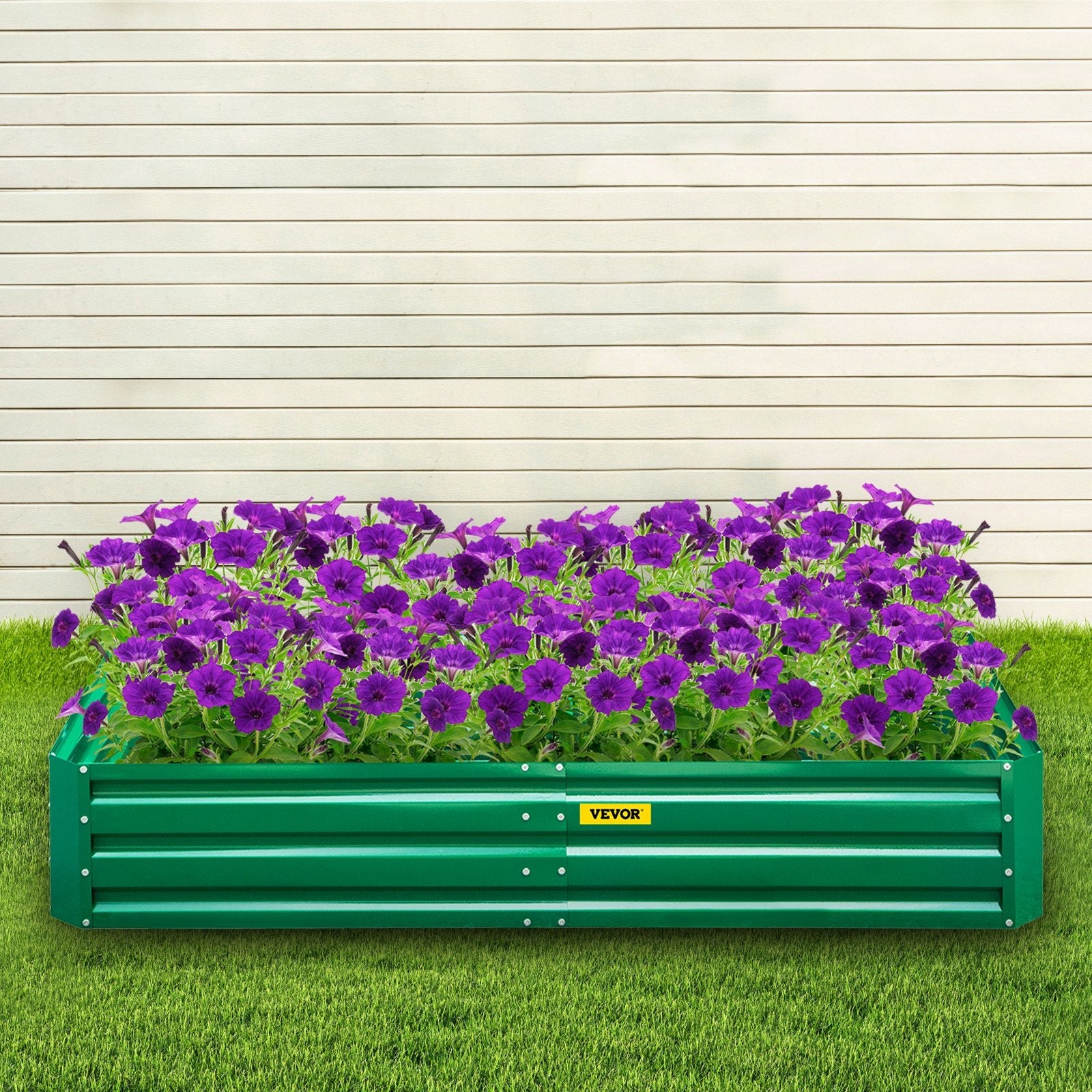 VEVOR Galvanized Raised Garden Bed, 48" x 24" x 12" Metal Planter Box, Green Steel Plant Raised Garden Bed Kit, Planter Boxes Outdoor for Growing Vegetables, Flowers, Fruits, Herbs, and Succulents 