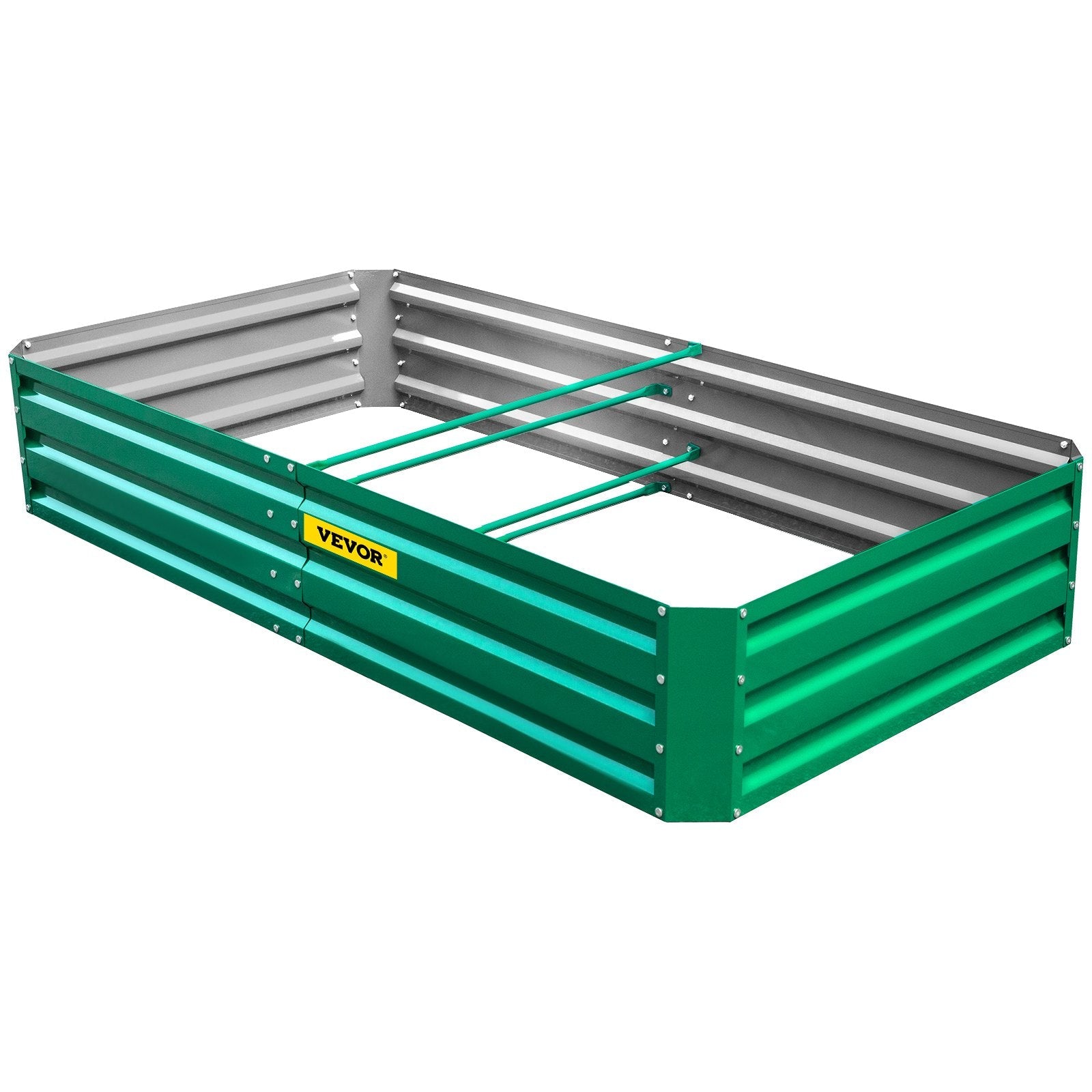 VEVOR Galvanized Raised Garden Bed, 48" x 24" x 12" Metal Planter Box, Green Steel Plant Raised Garden Bed Kit, Planter Boxes Outdoor for Growing Vegetables, Flowers, Fruits, Herbs, and Succulents 