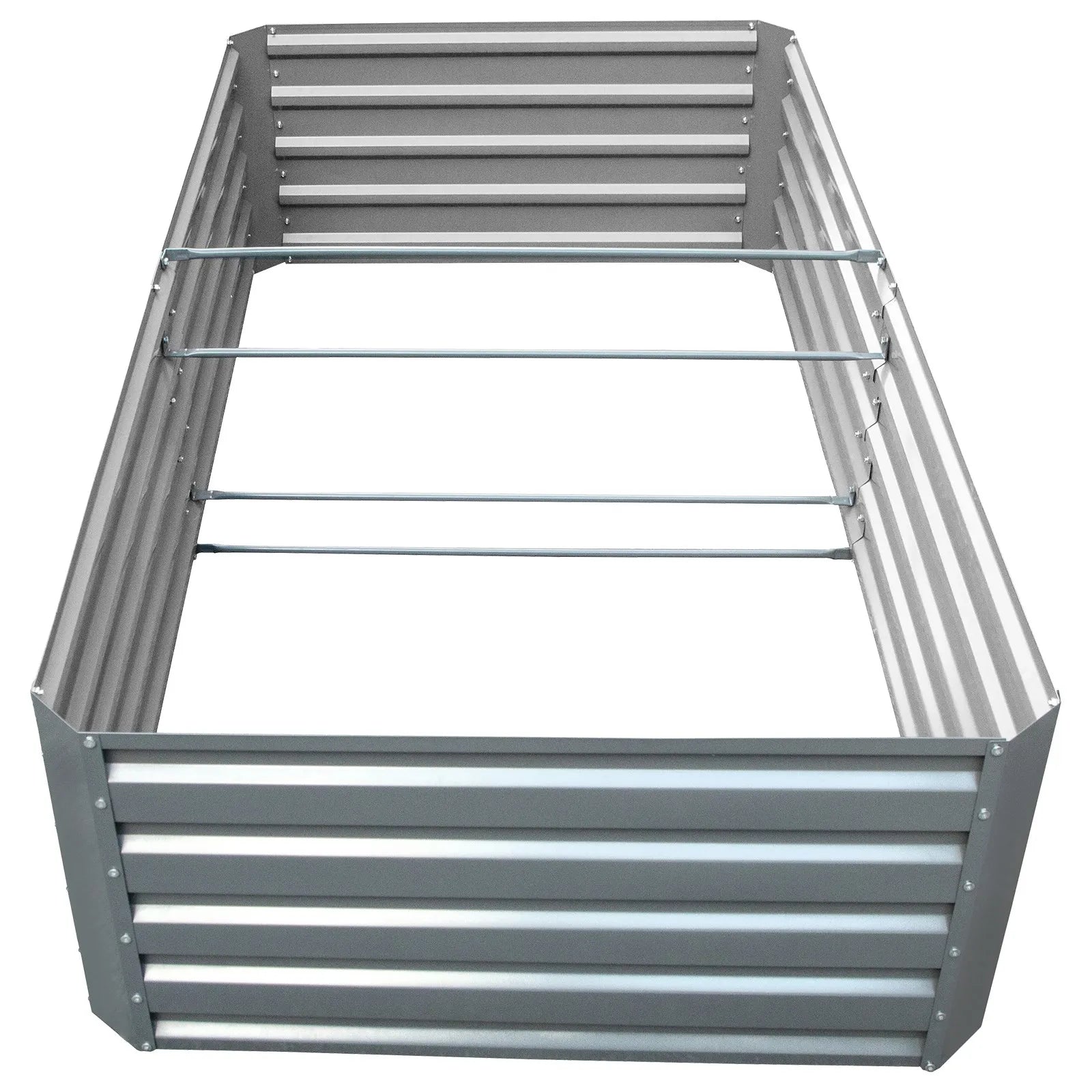 VEVOR Galvanized Raised Garden Bed, 48" x 24" x 12" Metal Planter Box, Gray Steel Plant Raised Garden Bed Kit, Planter Boxes Outdoor for Growing Vegetables, Flowers, Fruits, Herbs, and Succulents