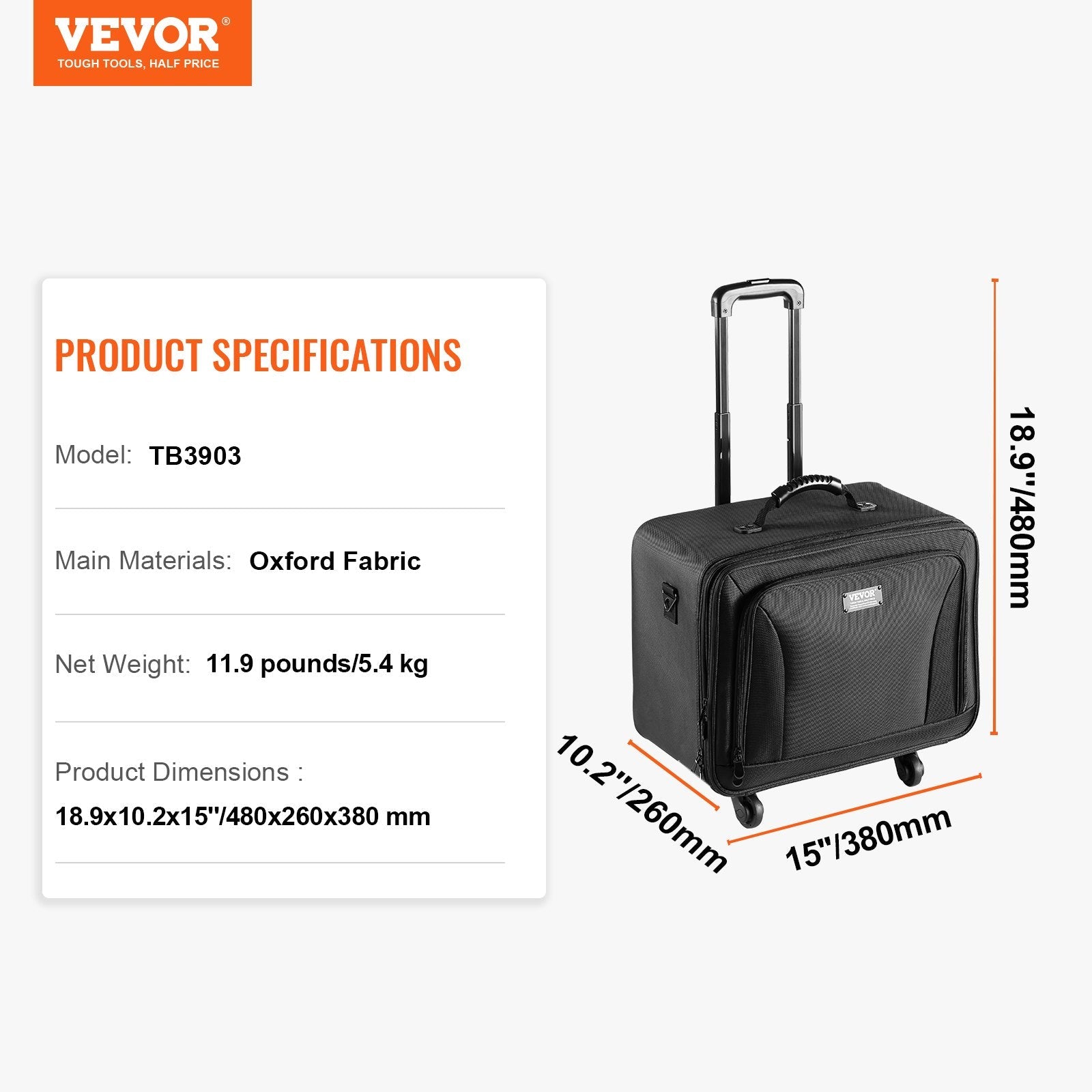 VEVOR Rolling Makeup Train Case Large Storage 3 Tiers, Convenient Carry With Handle, Wheels, Strap, Professional Makeup Storage Organizer Box Make Up Carrier Waterproof Oxford, Black 