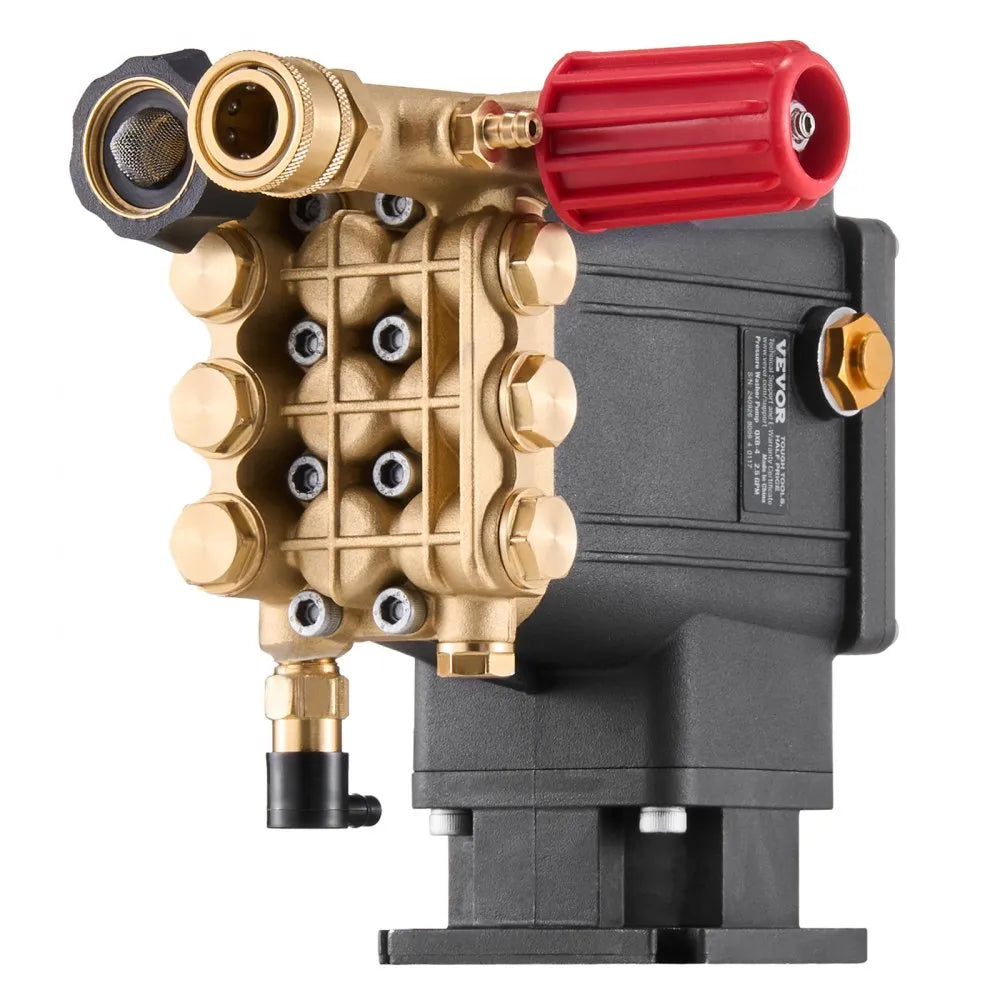 VEVOR Pressure Washer Pump 3/4" Shaft Horizontal Triplex Plunger 3300 PSI 2.5GPM