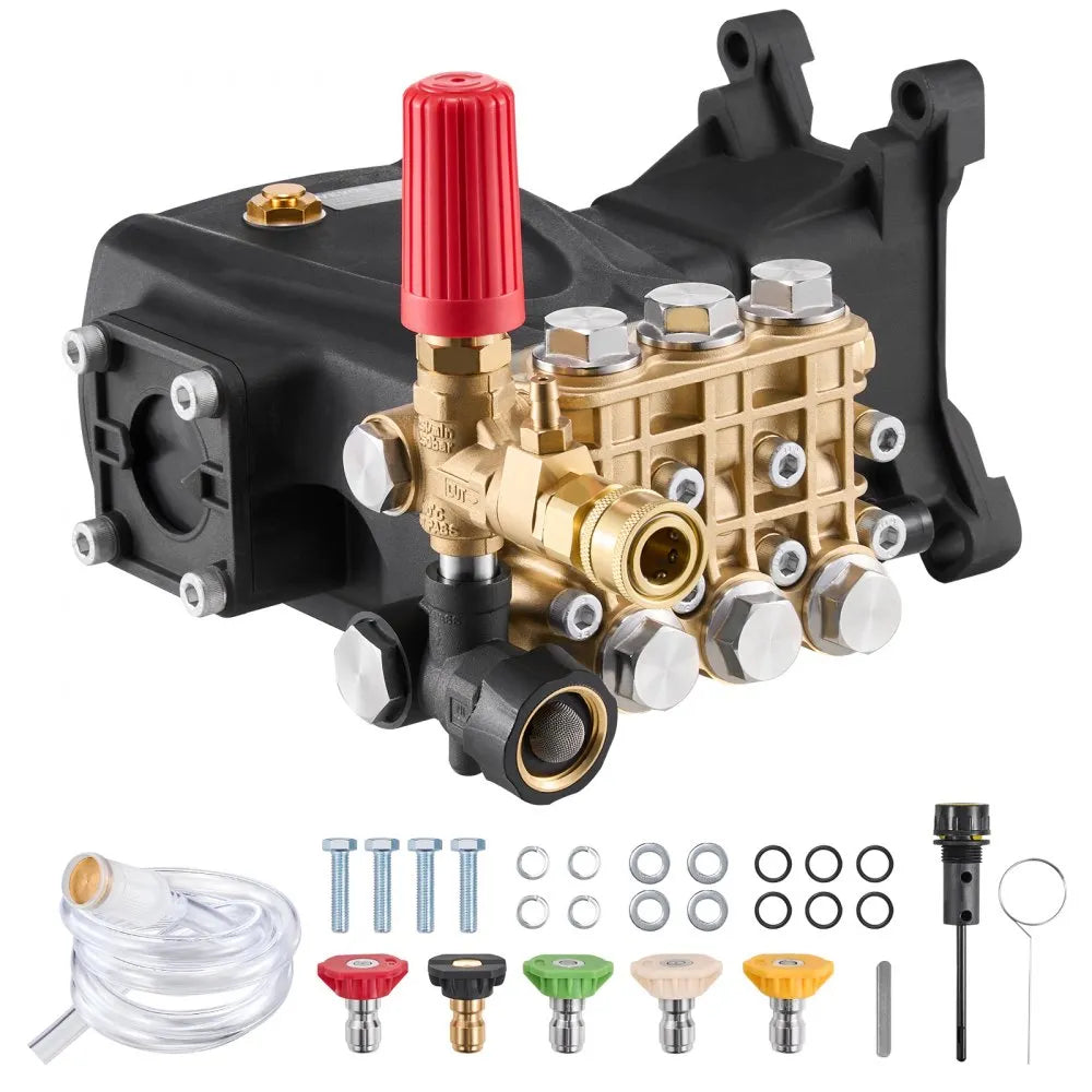 VEVOR Pressure Washer Pump 1" Shaft Horizontal Triplex Plunger 4200 PSI 4.2GPM