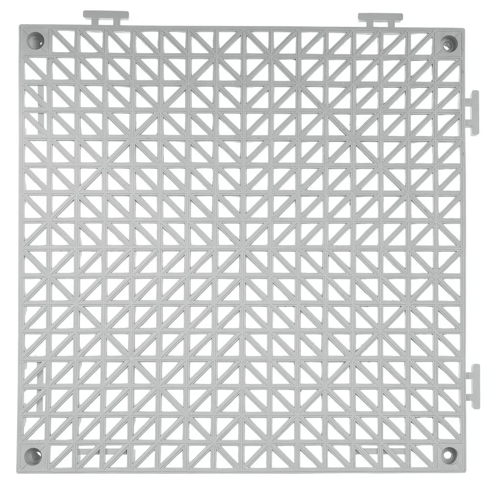 VEVOR Modular Interlocking Cushion, 50 Pack 12" x 12" Splicing Drainage Mats, Soft PVC Interlocking Drainage Floor Tiles, Non-Slip Drainage Holes for Restroom, Bathroom, Kitchen, Pool, Wet Areas, Gray