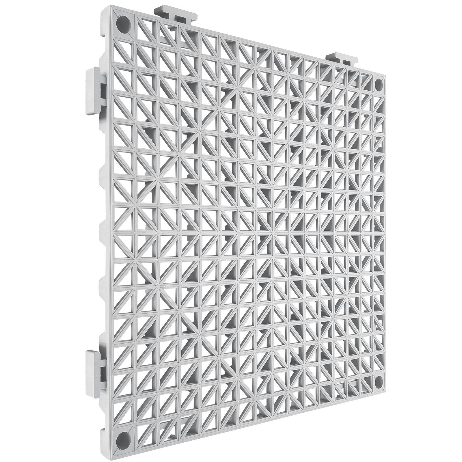 VEVOR Modular Interlocking Cushion, 55 Pack 12" x 12" Splicing Drainage Mats, Soft PVC Interlocking Drainage Floor Tiles, Non-Slip Drainage Holes for Restroom, Bathroom, Kitchen, Pool, Wet Areas, Gray 