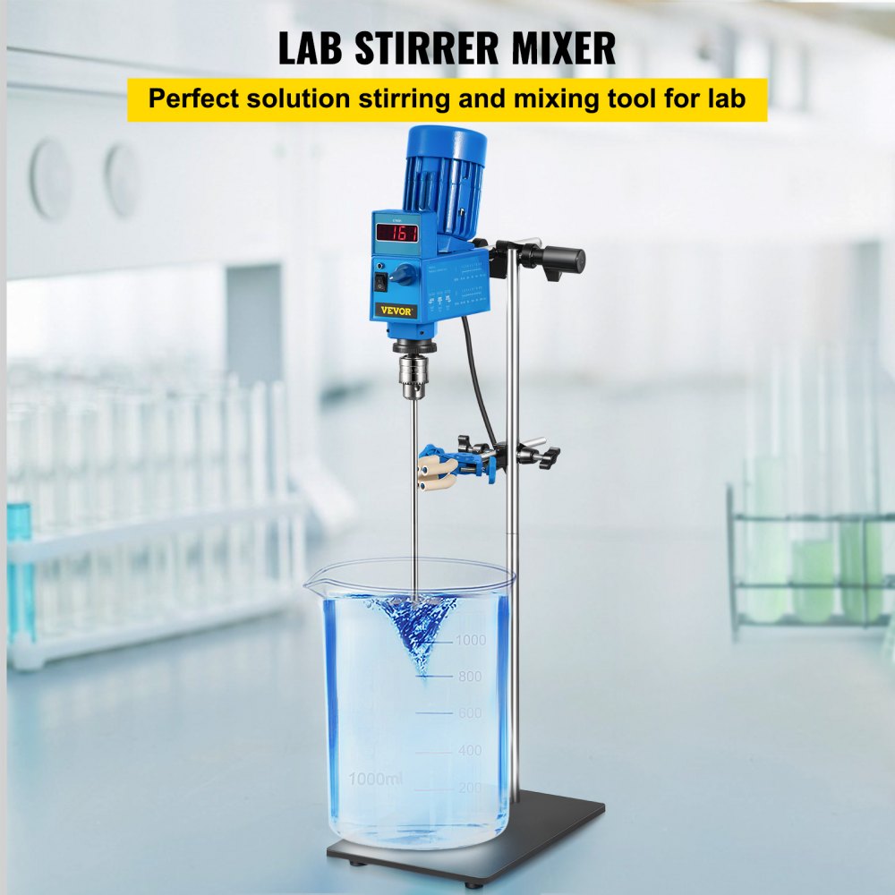 VEVOR 20L Electric Overhead Stirrer Mixer 2000RPM Digital Overhead Stirrer Mixer 200W Lab Mixer Blender Variable Speed Electric Overhead Mixer 