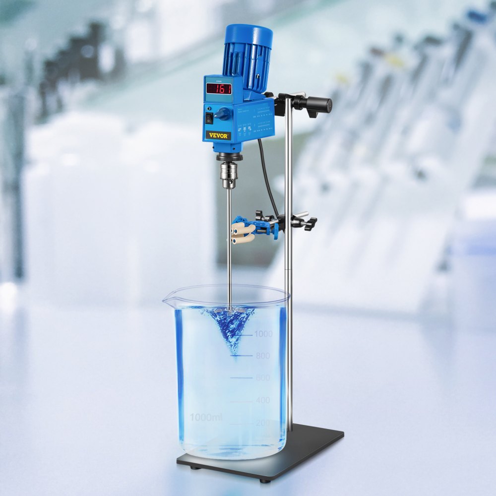 VEVOR 20L Electric Overhead Stirrer Mixer 2000RPM Digital Overhead Stirrer Mixer 200W Lab Mixer Blender Variable Speed Electric Overhead Mixer 