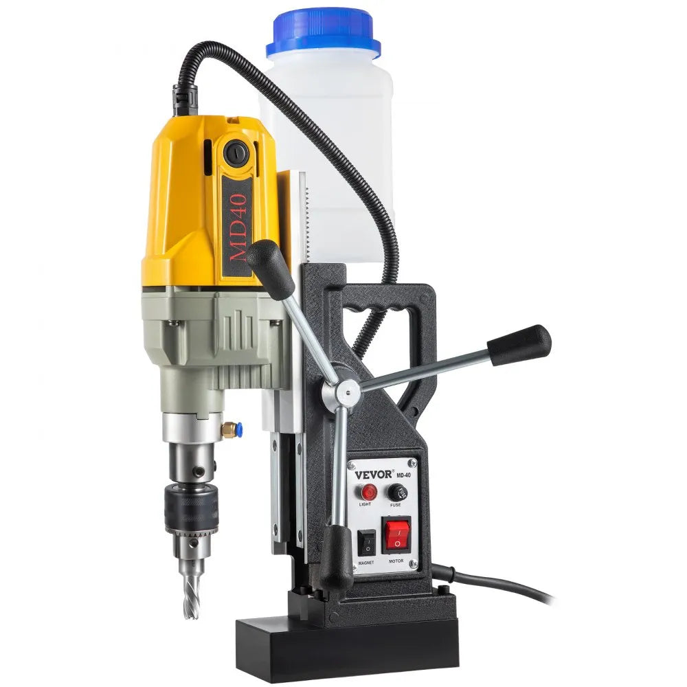 VEVOR Magnetic Drill, 1100W 1.57" Boring Diameter, 2697lbf/12000N Portable Electric Mag Drill Press with 12 Bits, 580 RPM Max Speed Drilling Machine for any Surface and Home Improvement