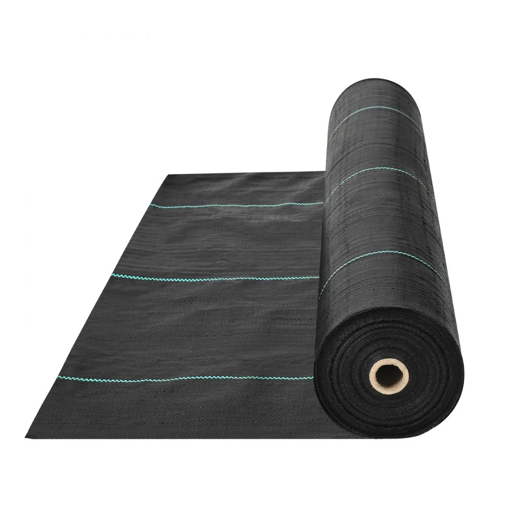 VEVOR Weed Barrier Landscape Fabric, 3.28*164FT Heavy Duty Garden Weed Fabric, Woven PP Weed Control Fabric, Driveway Fabric, Geotextile Fabric for Landscaping, Ground Cover, Weed Blocker Weed Mat, Bl