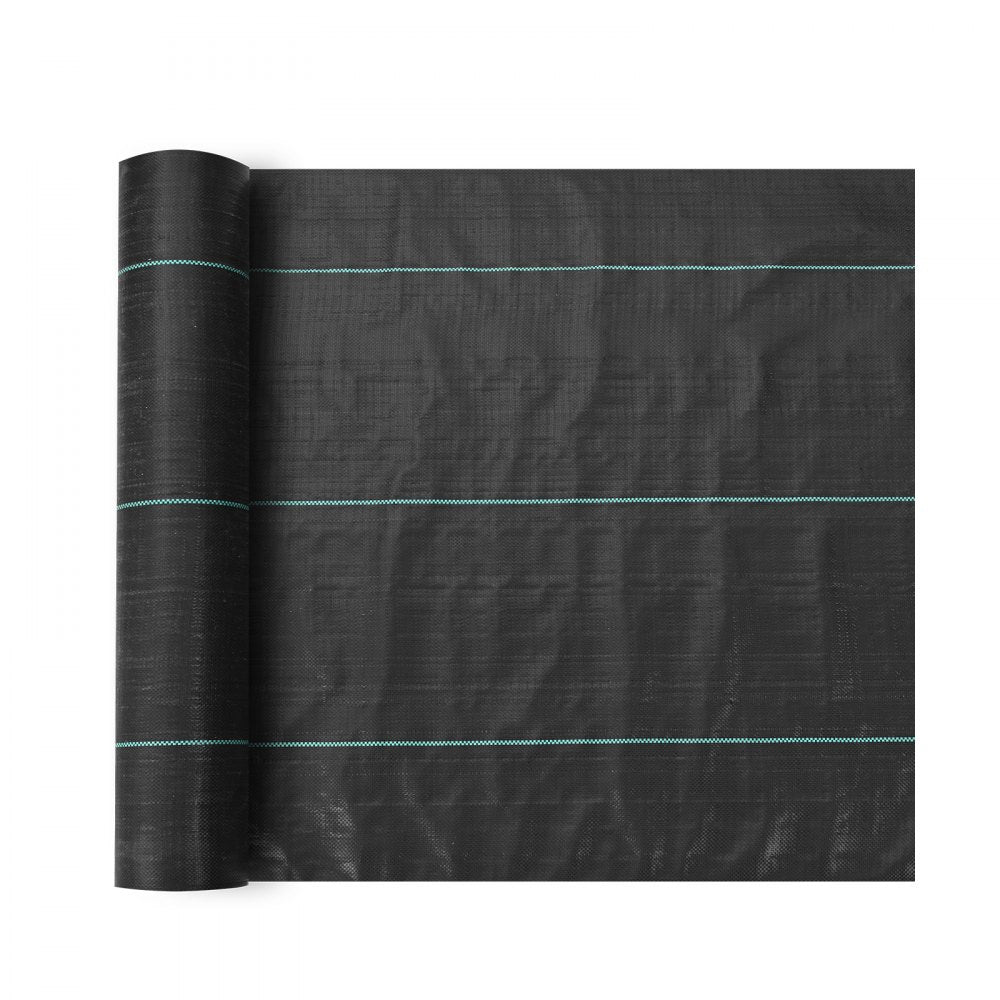 VEVOR Weed Barrier Landscape Fabric, 4 x 250 FT Geotextile Underlayment, PP Woven Garden Ground Cover, 5Oz Weed Control Fabric, Heavy Duty Weed Block Fabric w/Good Permeability, Gardening Mat, Black 