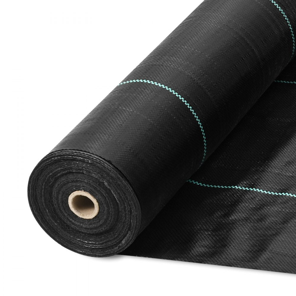 VEVOR Weed Barrier Landscape Fabric, 4 x 250 FT Geotextile Underlayment, PP Woven Garden Ground Cover, 5Oz Weed Control Fabric, Heavy Duty Weed Block Fabric w/Good Permeability, Gardening Mat, Black 