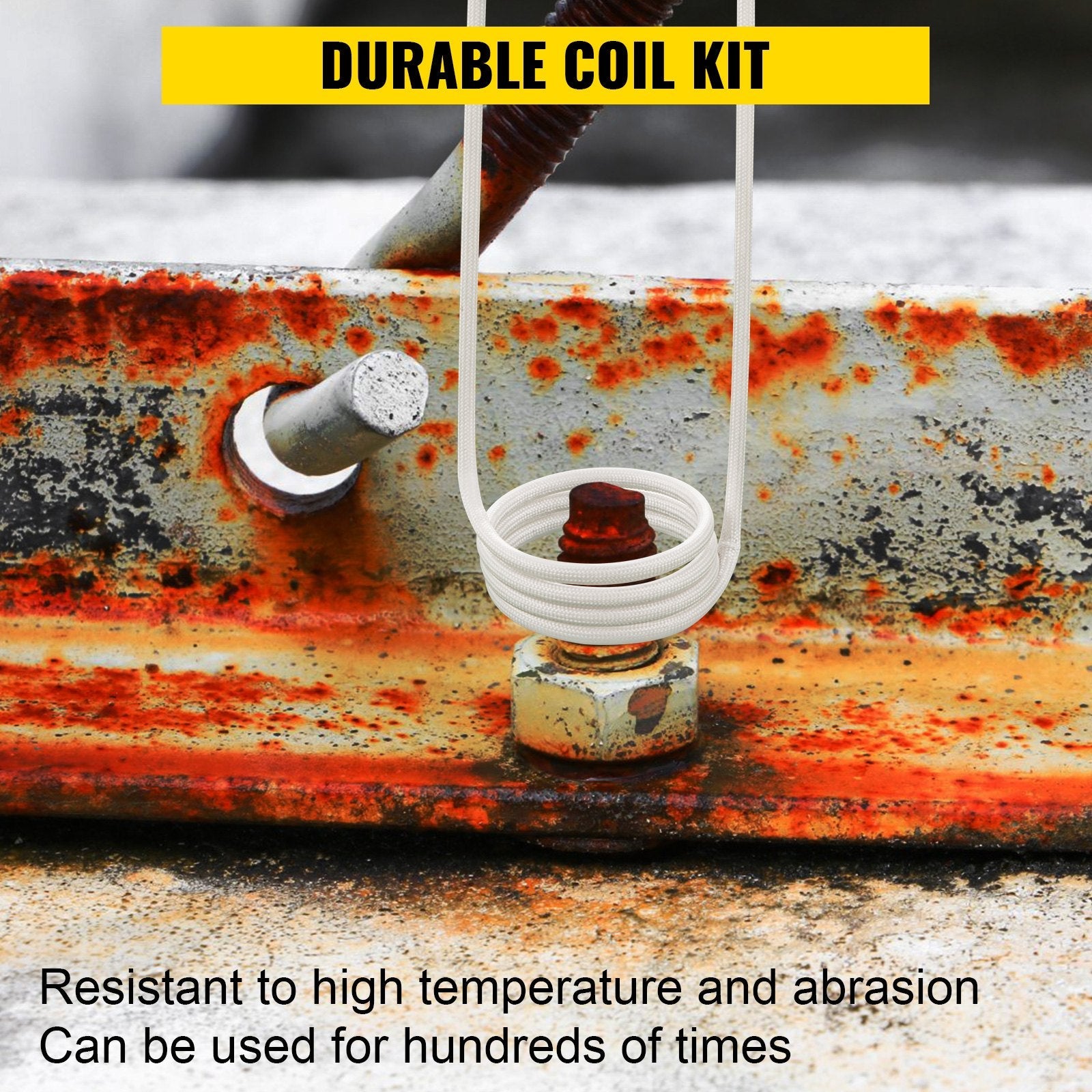 VEVOR Induction Heater Coil Kit 8PCS Most Used Induction Heater Coils with Varying Lengths, Heat Resistant Induction Heater Tool with Flexibility and Long Lifespan For Removing Rusty Bolts and Nuts 