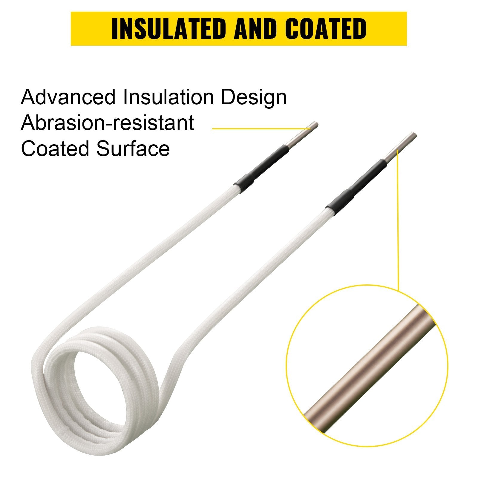 VEVOR Induction Heater Coil Kit 8PCS Most Used Induction Heater Coils with Varying Lengths, Heat Resistant Induction Heater Tool with Flexibility and Long Lifespan For Removing Rusty Bolts and Nuts 