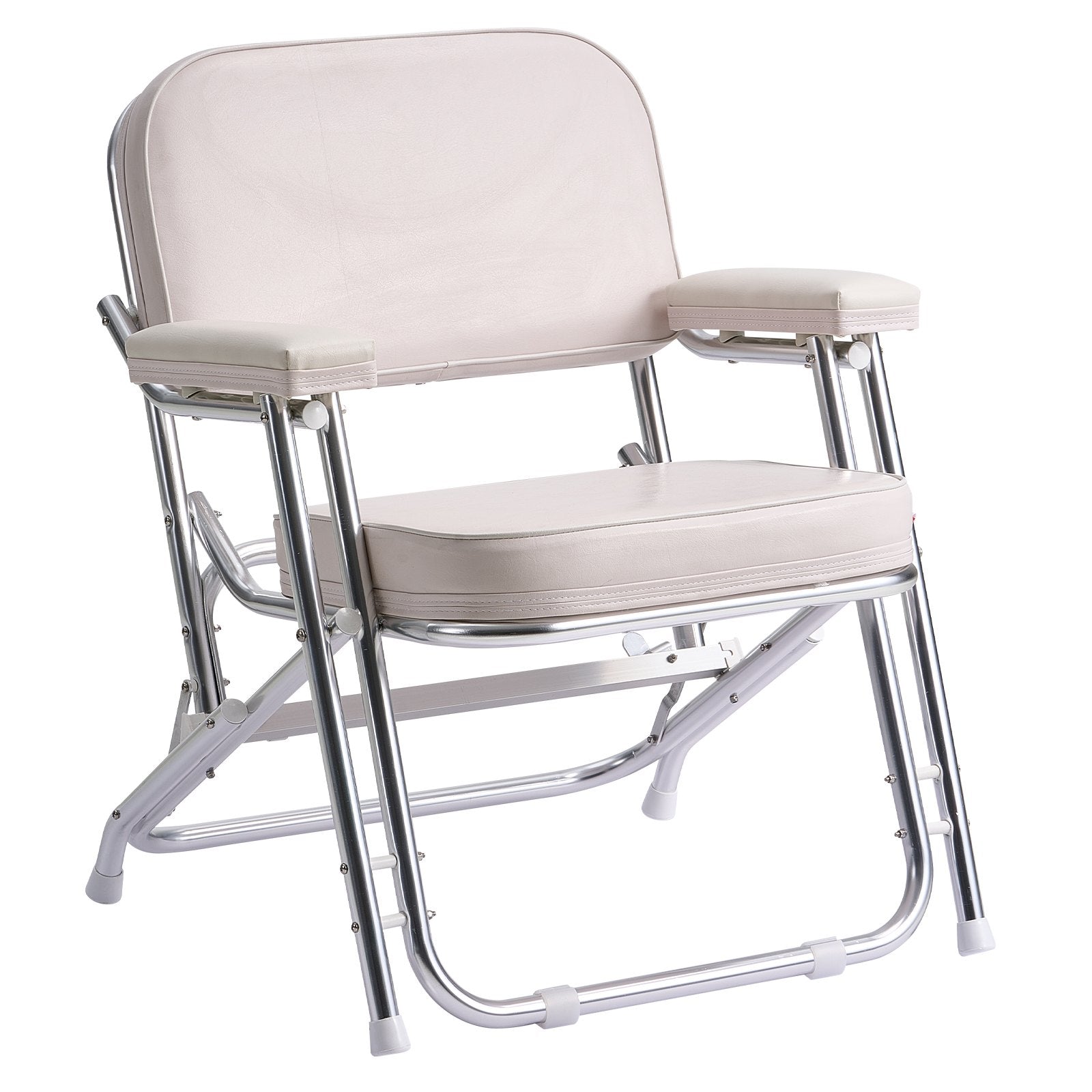 VEVOR Folding Deck Chair Boat Seat with Aluminum Alloy Frame Non-slip Foot Pads 