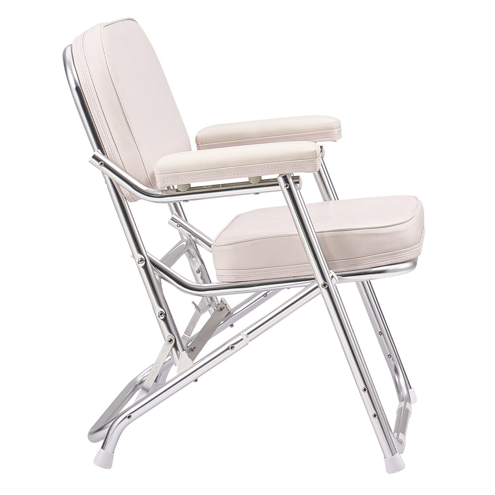 VEVOR Folding Deck Chair Boat Seat with Aluminum Alloy Frame Non-slip Foot Pads 