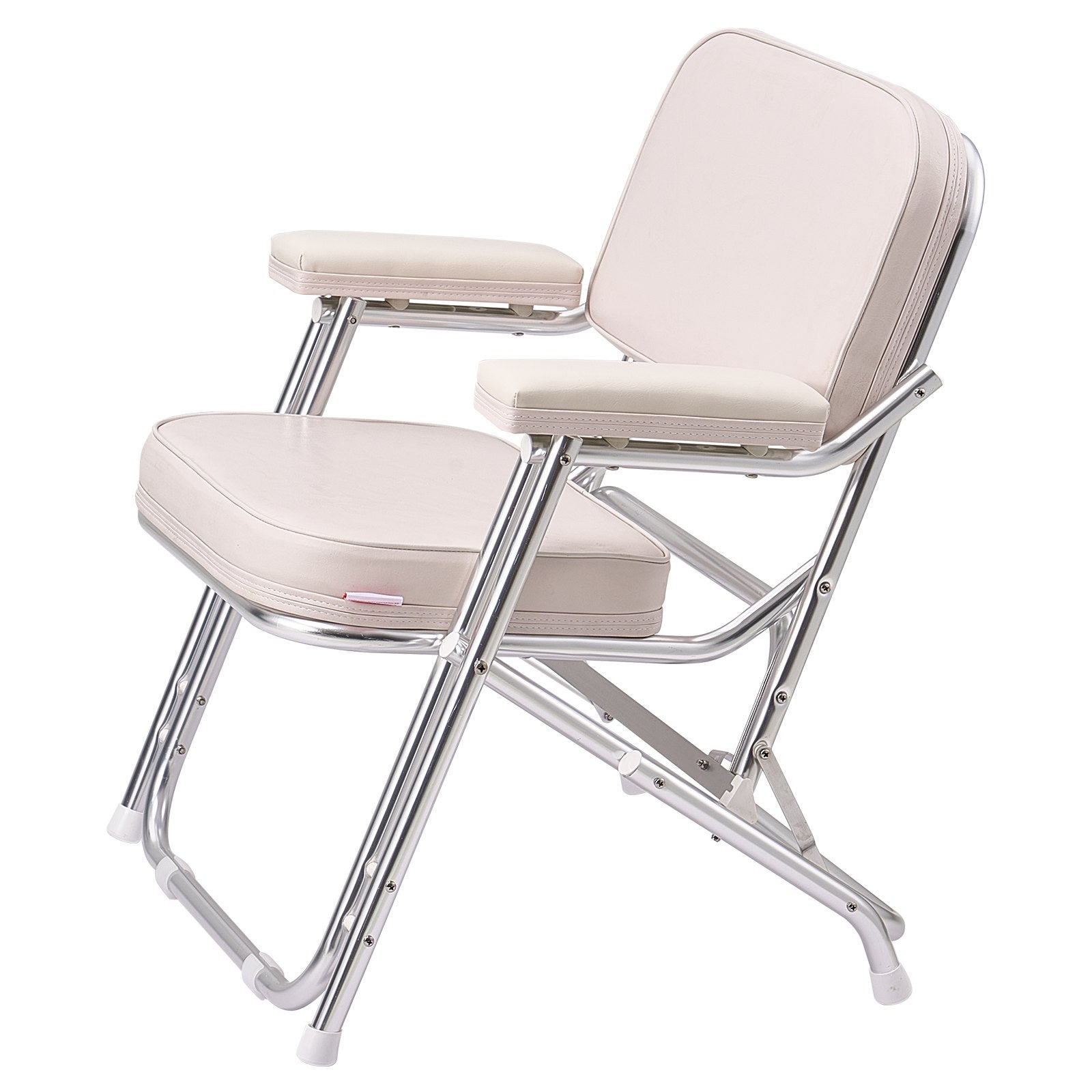 VEVOR Folding Deck Chair Boat Seat with Aluminum Alloy Frame Non-slip Foot Pads 