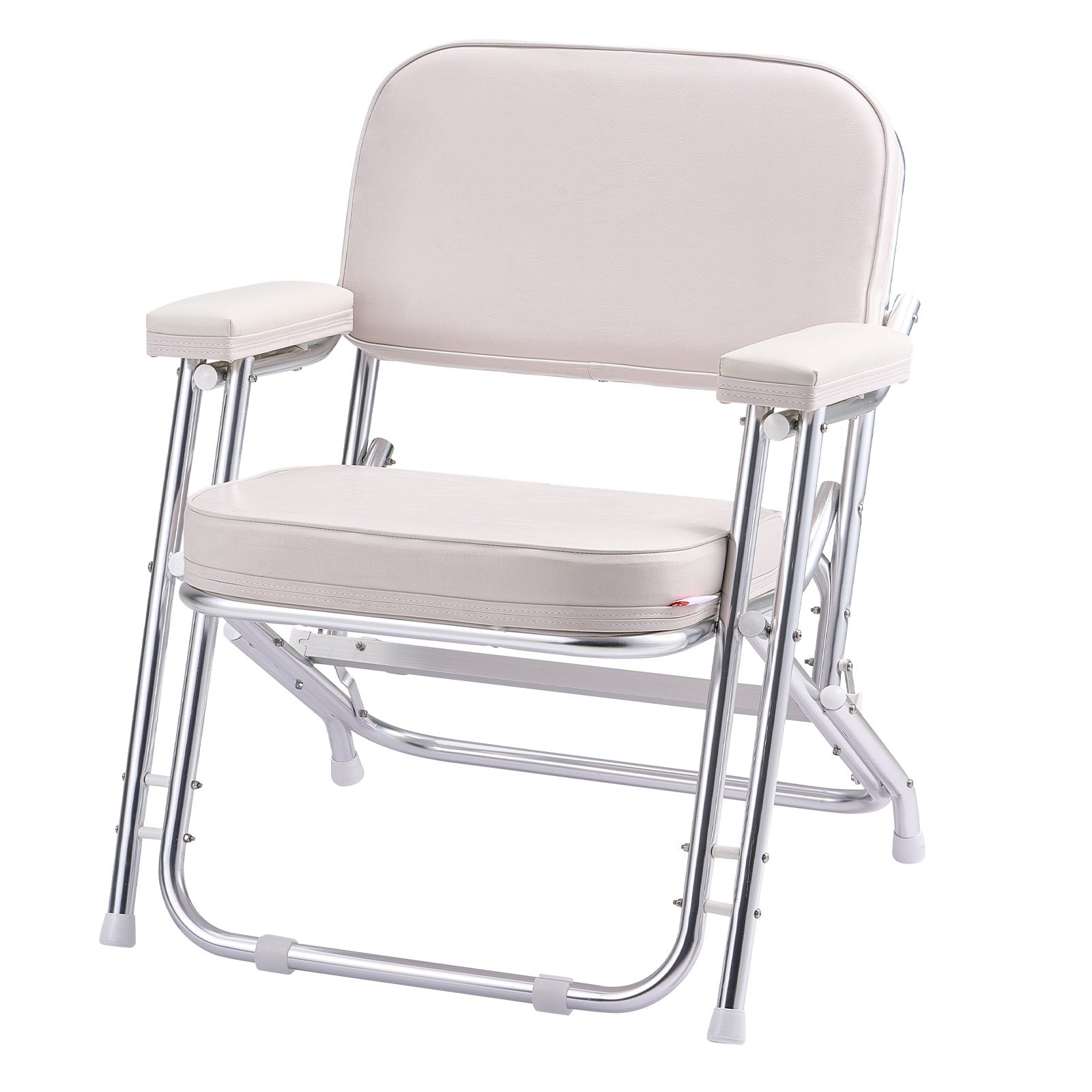 VEVOR Folding Deck Chair Boat Seat with Aluminum Alloy Frame Non-slip Foot Pads 
