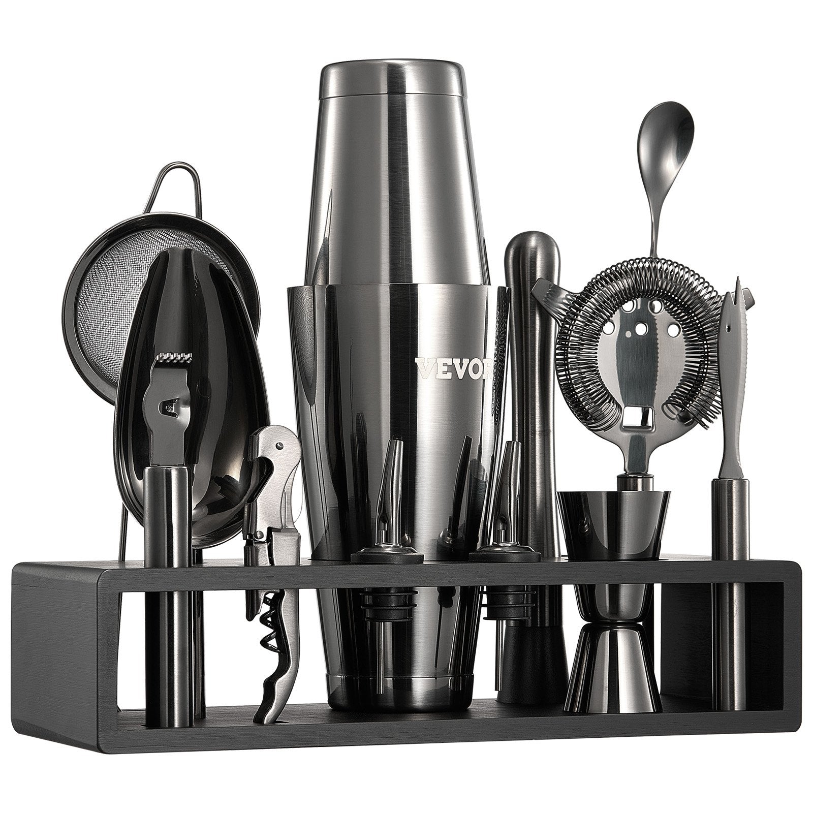VEVOR Cocktail Shaker Set 13Pcs Bartender Kit Stainless Steel Bar Tools Gunmetal 