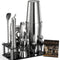 VEVOR Cocktail Shaker Set 14 Pcs Bartender Kit Stainless Steel Bar Tools Silver