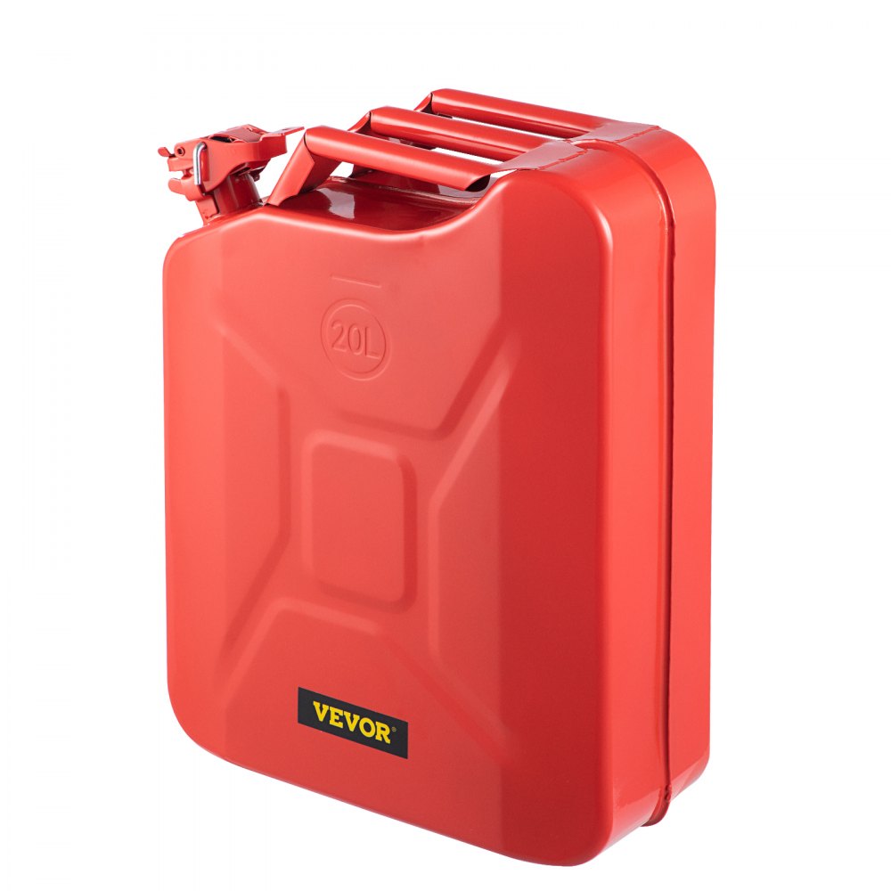 VEVOR Fuel Can, 5.3 Gallon / 20 L Portable Gas Can with Flexible Spout System, Rustproof ? Heat-resistant Steel Fuel Tank for Cars Trucks Equipment, Red 