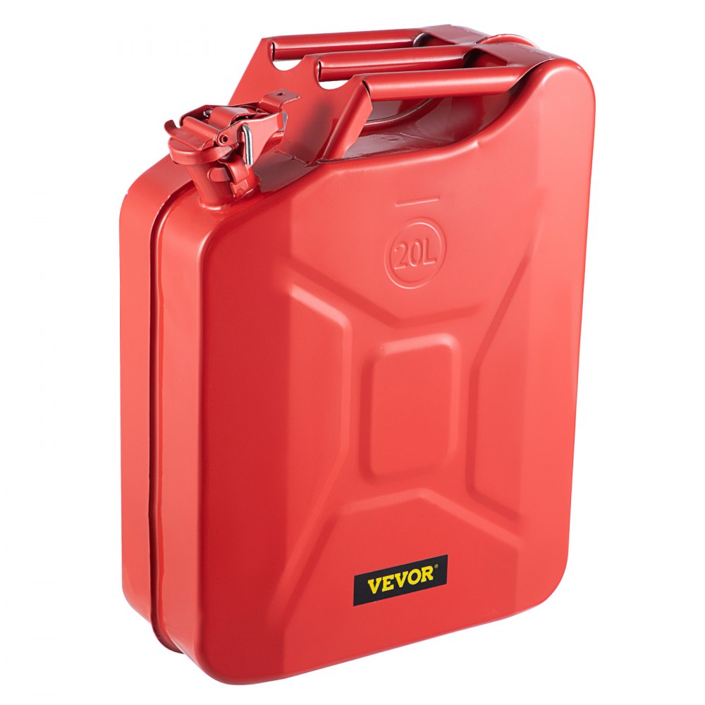 VEVOR Fuel Can, 5.3 Gallon / 20 L Portable Gas Can with Flexible Spout System, Rustproof ? Heat-resistant Steel Fuel Tank for Cars Trucks Equipment, Red 