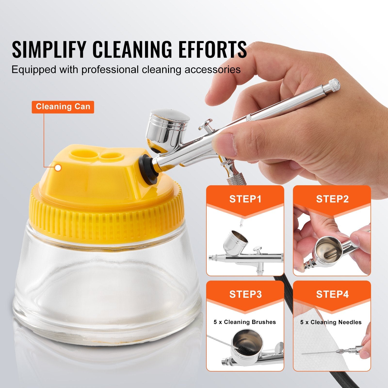 VEVOR Airbrush Kit, Dual Fan Air Compressor Professional Airbrushing System Kit with 3 Airbrushes, Holder, Color Mixing Wheel, Cleaning Brush Set, Air Brush Set for Art Nail Cookie Tattoo Makeup Cake 