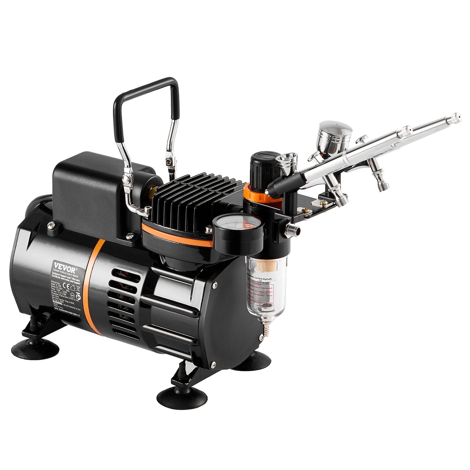 VEVOR Airbrush Kit, Dual Fan Air Compressor Professional Airbrushing System Kit with 3 Airbrushes, Holder, Color Mixing Wheel, Cleaning Brush Set, Air Brush Set for Art Nail Cookie Tattoo Makeup Cake 