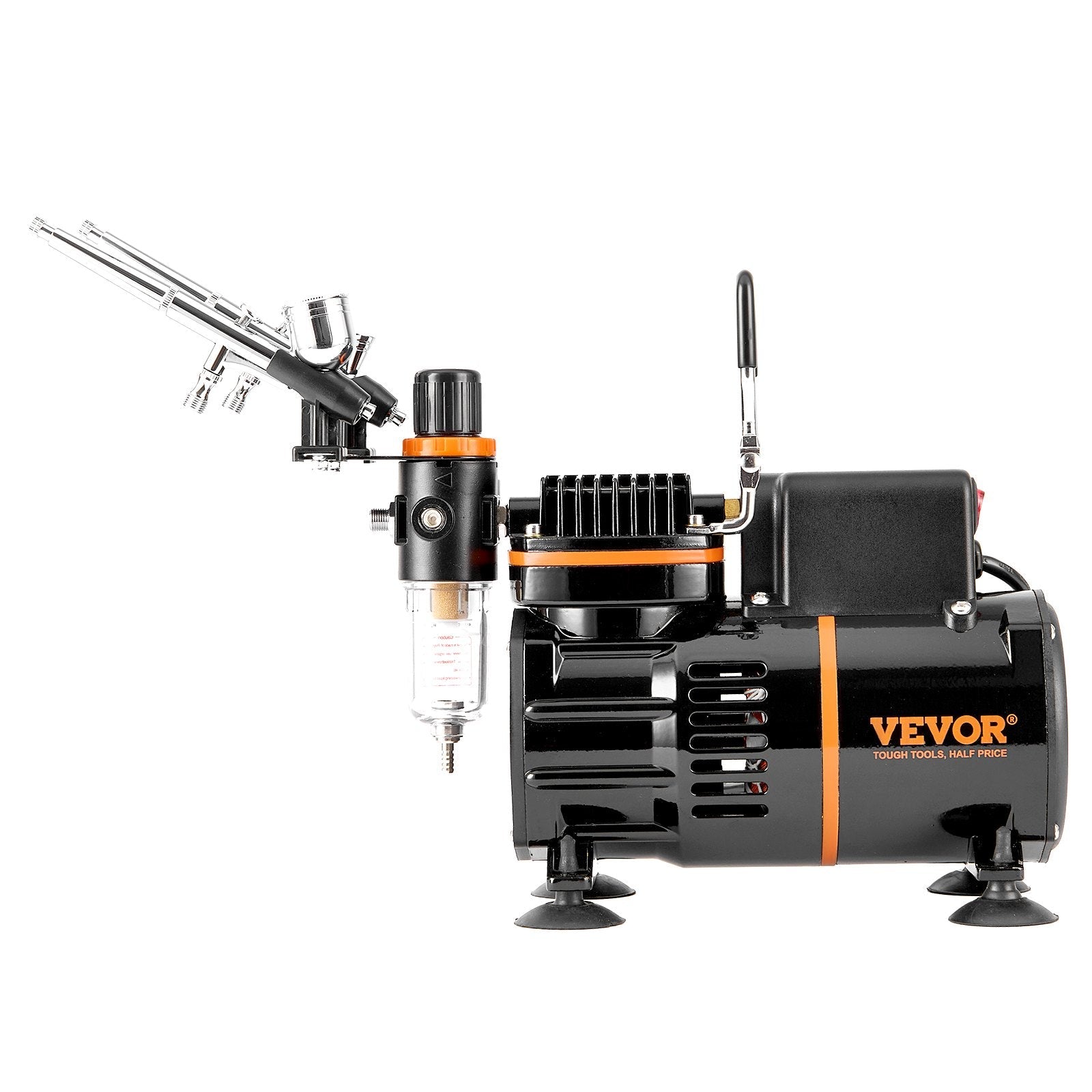 VEVOR Airbrush Kit, Dual Fan Air Compressor Professional Airbrushing System Kit with 3 Airbrushes, Holder, Color Mixing Wheel, Cleaning Brush Set, Air Brush Set for Art Nail Cookie Tattoo Makeup Cake 