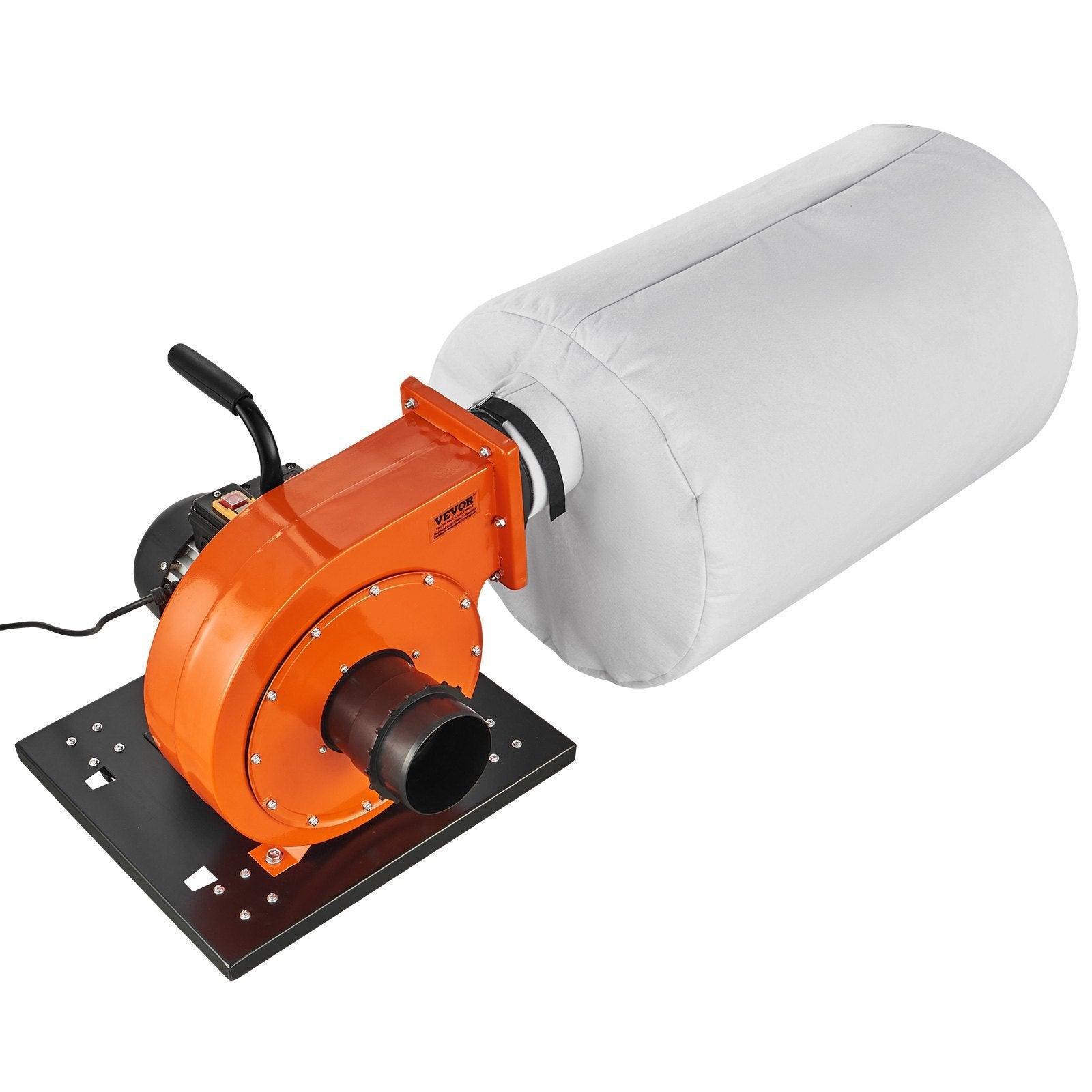 VEVOR Dust Collector, 1HP 537 CFM Air Flow, Rolling Dust Collector with 21-Gallon Dust Collection Bag, 2.5 Micron Bag Filtration, Industrial Workshop Mobile Wood Dust Container with Handle and Wheels 