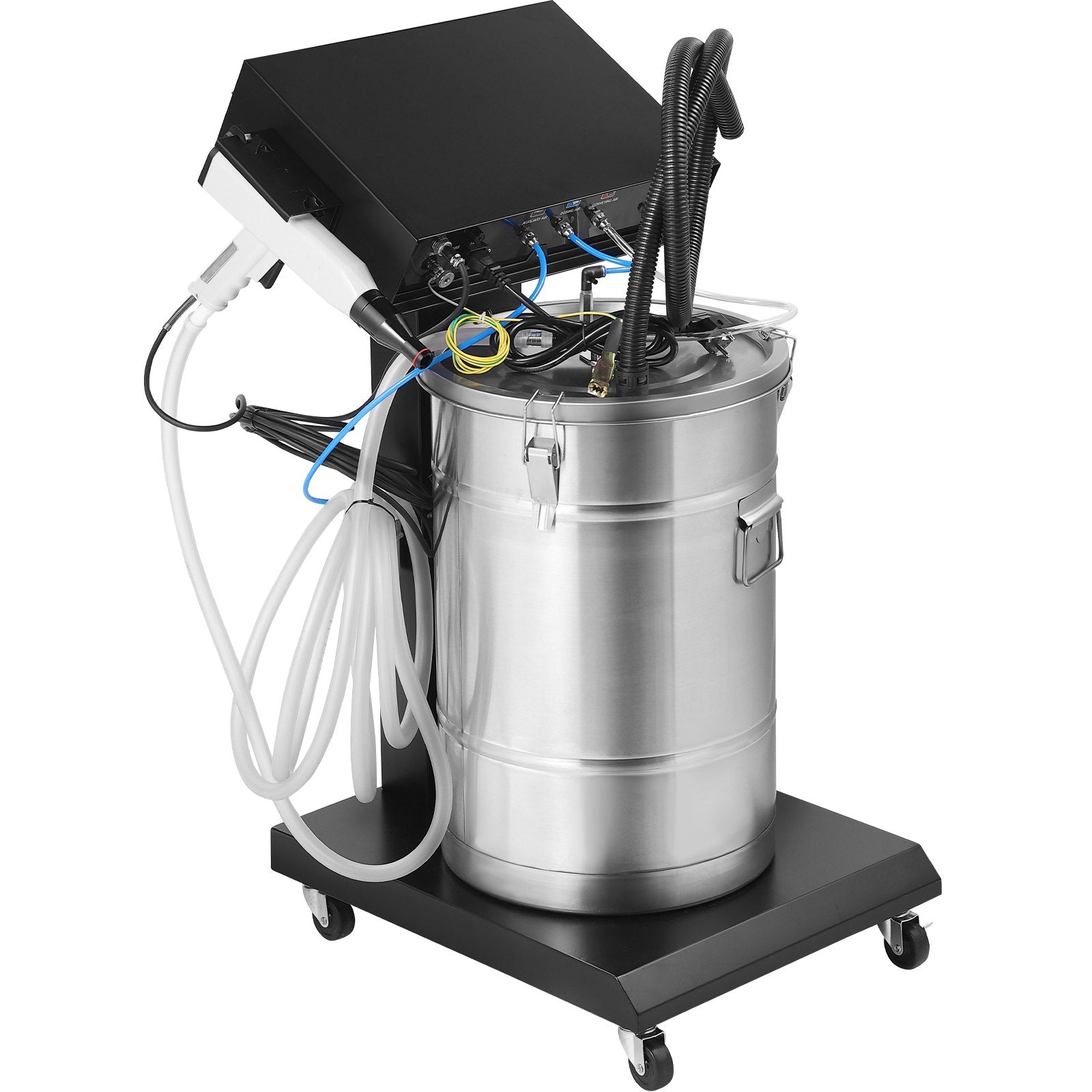 VEVOR Powder Coating System, 40 W 100KV Electrostatic Output Powder Coating Kit with 50L Powder Hopper, 450g Per Minute Powder Coating Machine with Spray Gun and Trolley Base, for Indoor and Outdoor 