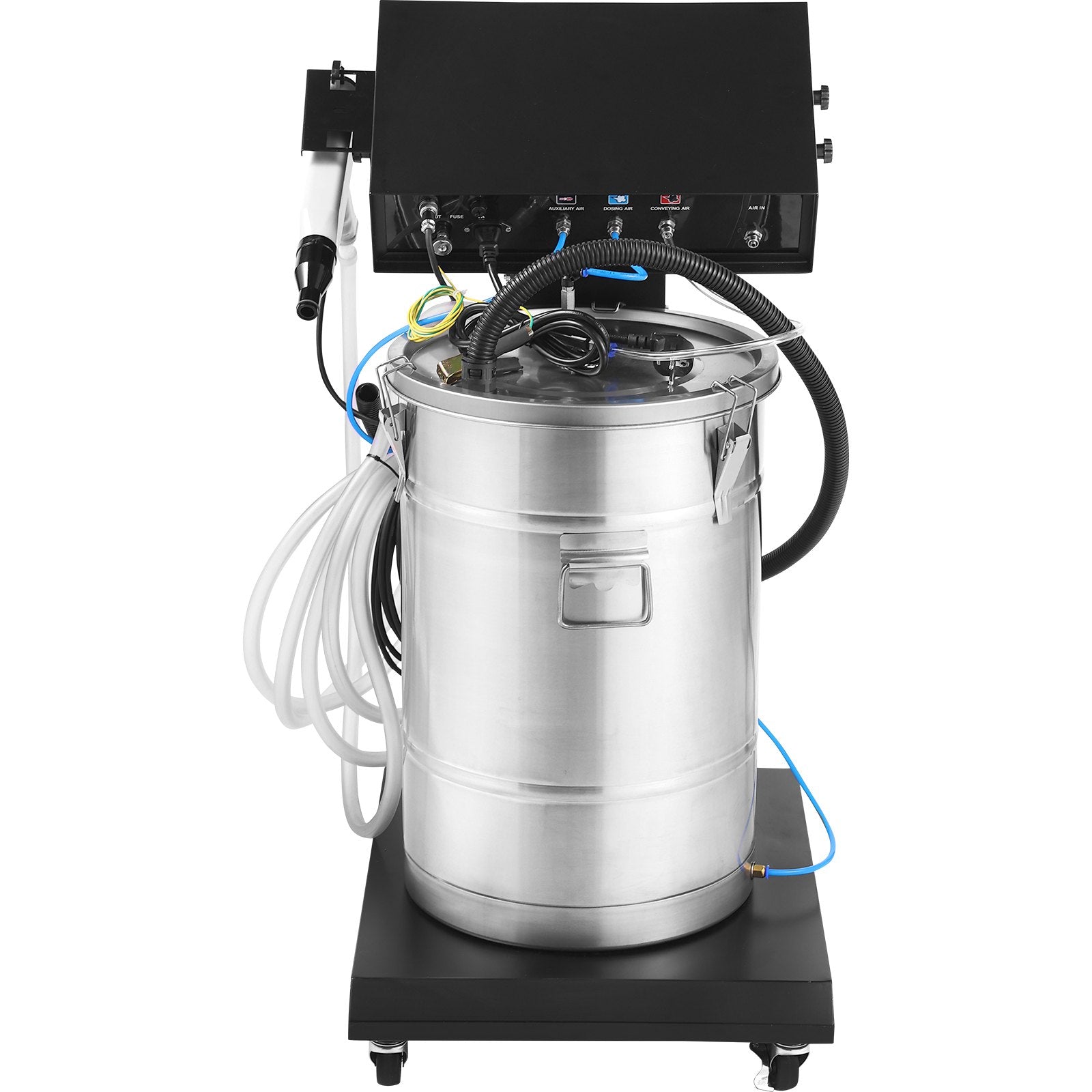 VEVOR Powder Coating System, 40 W 100KV Electrostatic Output Powder Coating Kit with 50L Powder Hopper, 450g Per Minute Powder Coating Machine with Spray Gun and Trolley Base, for Indoor and Outdoor 