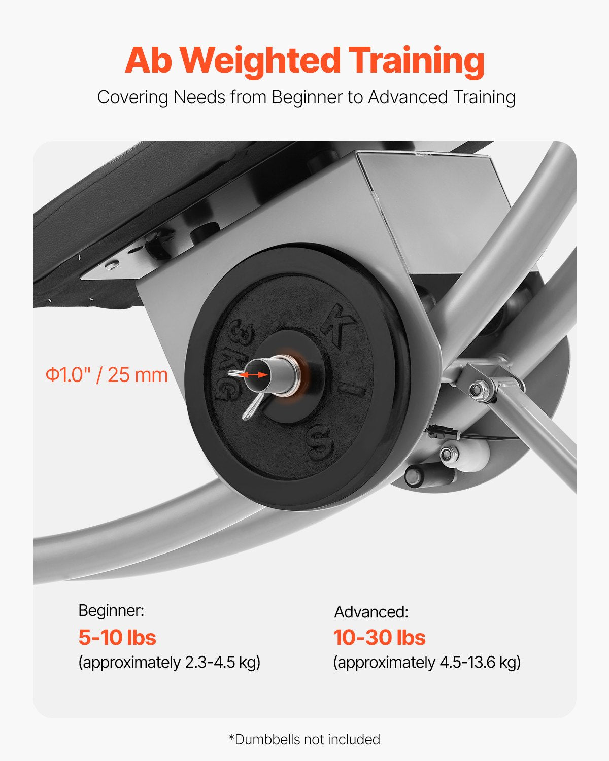 VEVOR AB Workout Machine Equipment Home Gym Core Abdominal Trainers Adjustable 