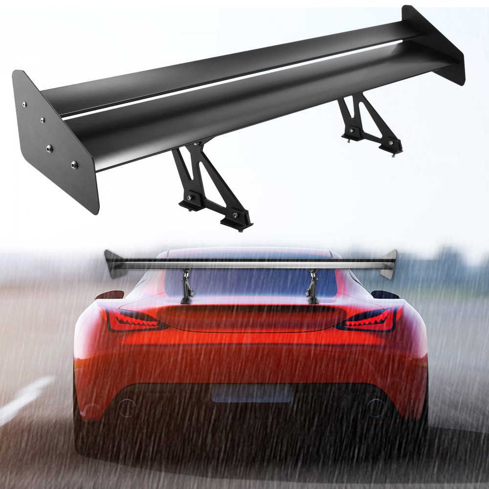 VEVOR Double Deck GT Wing Spoiler 53Inch Black Universal Lightweight Aluminum Adjustable Rear Spoiler Angel Racing Spoiler BGW Drift JDM Drift 