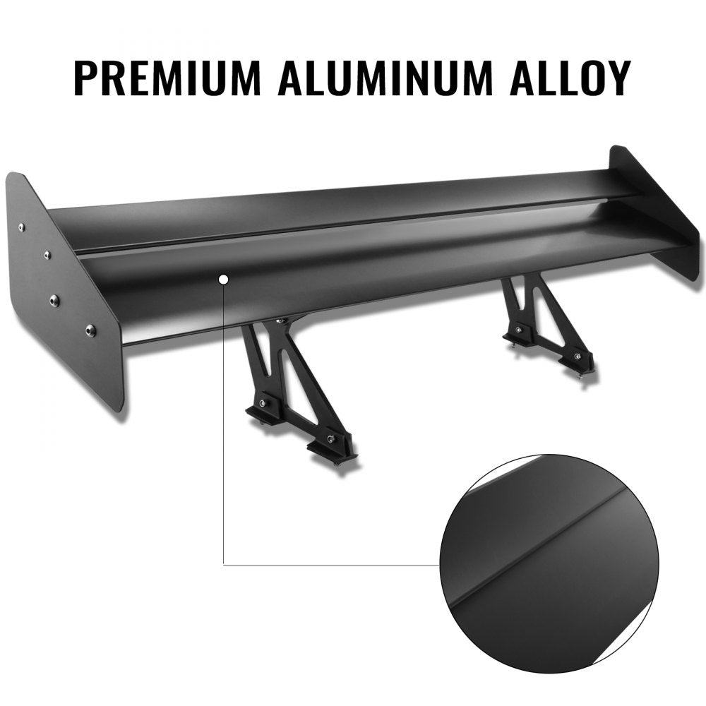 VEVOR Double Deck GT Wing Spoiler 53Inch Black Universal Lightweight Aluminum Adjustable Rear Spoiler Angel Racing Spoiler BGW Drift JDM Drift 