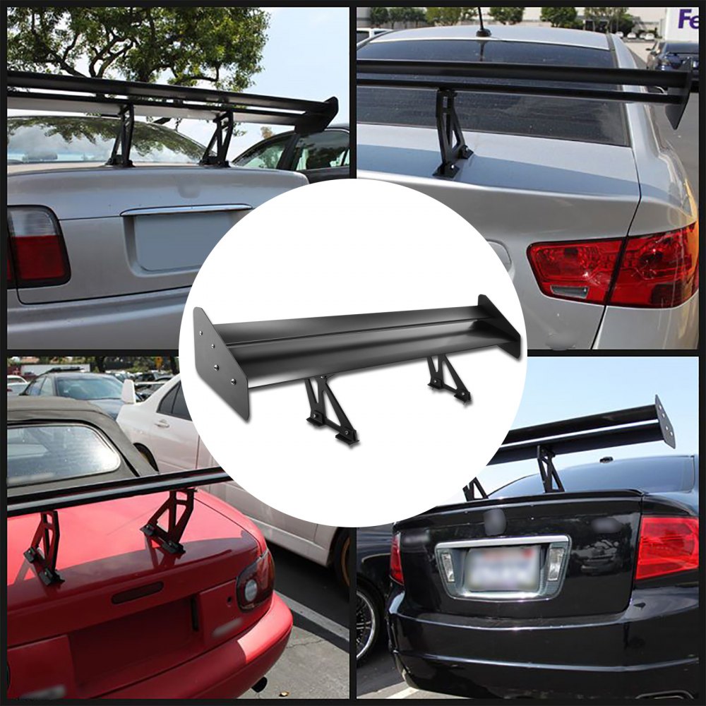 VEVOR Double Deck GT Wing Spoiler 53Inch Black Universal Lightweight Aluminum Adjustable Rear Spoiler Angel Racing Spoiler BGW Drift JDM Drift 
