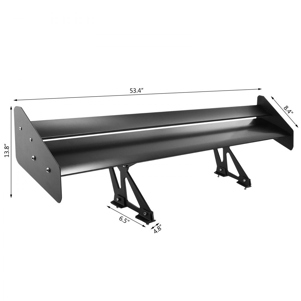VEVOR Double Deck GT Wing Spoiler 53Inch Black Universal Lightweight Aluminum Adjustable Rear Spoiler Angel Racing Spoiler BGW Drift JDM Drift 