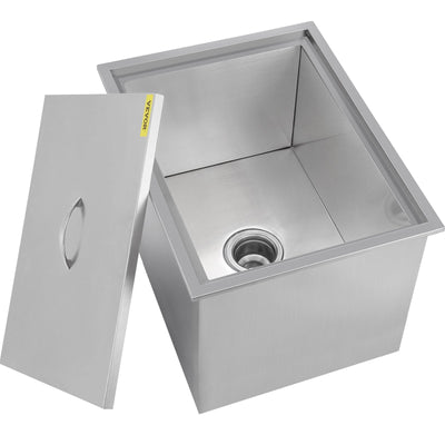 21"x16.8" Bbq Island Stainless Steel Drop In Ice Chest/cooler W/drain Close 