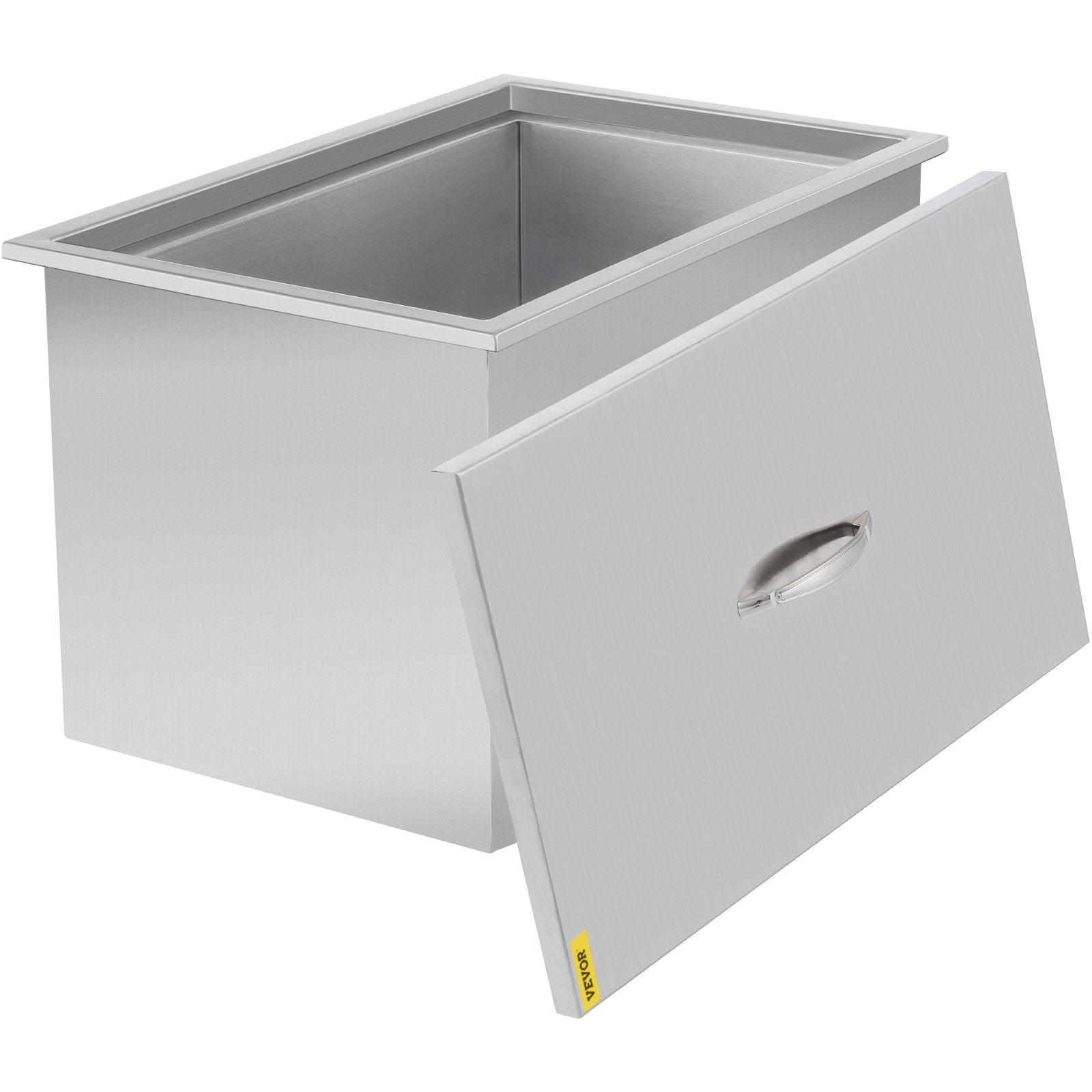 21"x16.8" Bbq Island Stainless Steel Drop In Ice Chest/cooler W/drain Close 