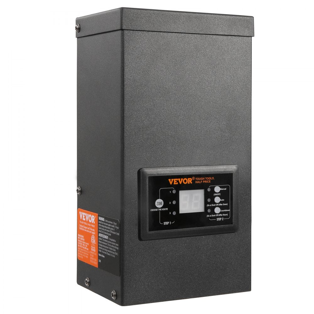 VEVOR 300W Low Voltage Landscape Transformer with Timer and Photocell Sensor, Waterproof Landscape Lighting Transformer, 120V AC to 12V/14V AC for Outdoor, Spotlight, Pathway Light, Pool light, ETL 