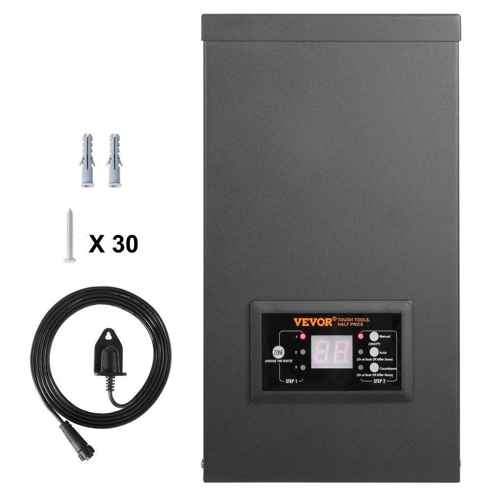 VEVOR 600W Low Voltage Landscape Transformer with Timer and Photocell Sensor, Waterproof Landscape Lighting Transformer, 120V AC to 12V/14V AC for Outdoor, Spotlight, Pathway Light, Pool light, ETL 