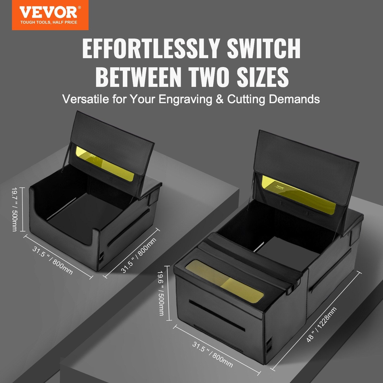 VEVOR Laser Engraver Enclosure 48 x 31.5 x 19.6" Fireproof Protective Cover 
