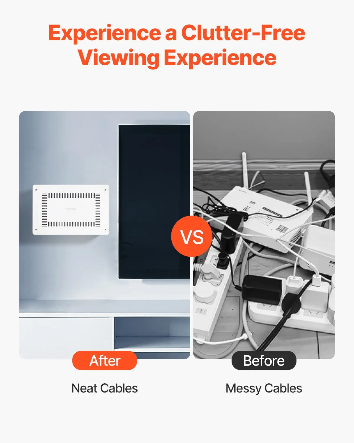 VEVOR Structured Media Enclosure 9 in Recessed in-Wall TV Media Box with Cover