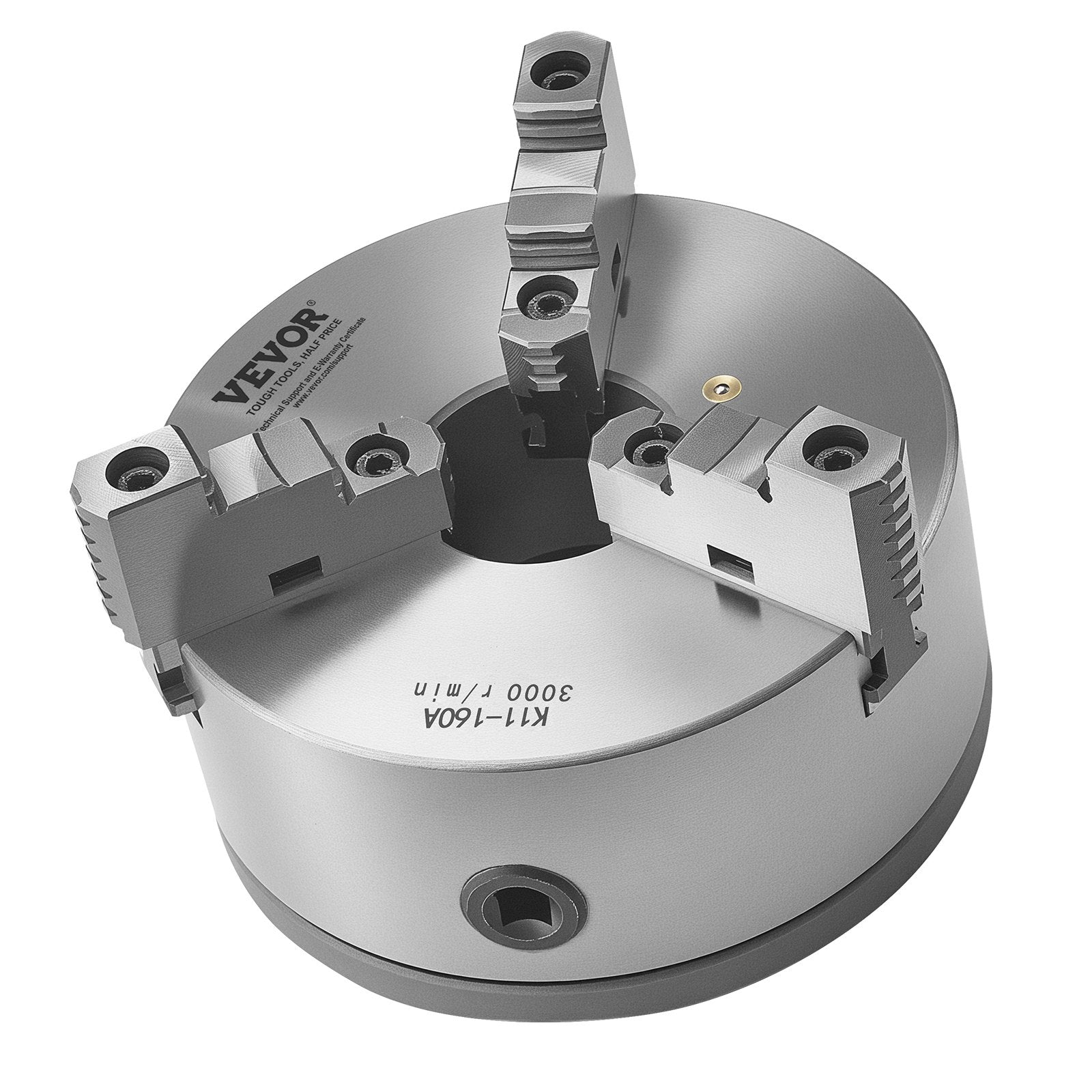 VEVOR 6 in 3-Jaw Self-Centering Lathe Chuck 1 1/2 in-8 Threaded Backing Plate 