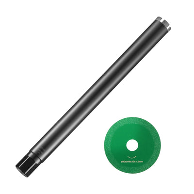 VEVOR Core Drill Bit, 2" Wet Diamond Core Drill Bits, 14" Drilling Depth Concrete Core Drill Bit with Saw Blade, 1-1/4"-7 Inner Thread, Laser Welding, Diamond Wet Coring Bit for Concrete Brick 