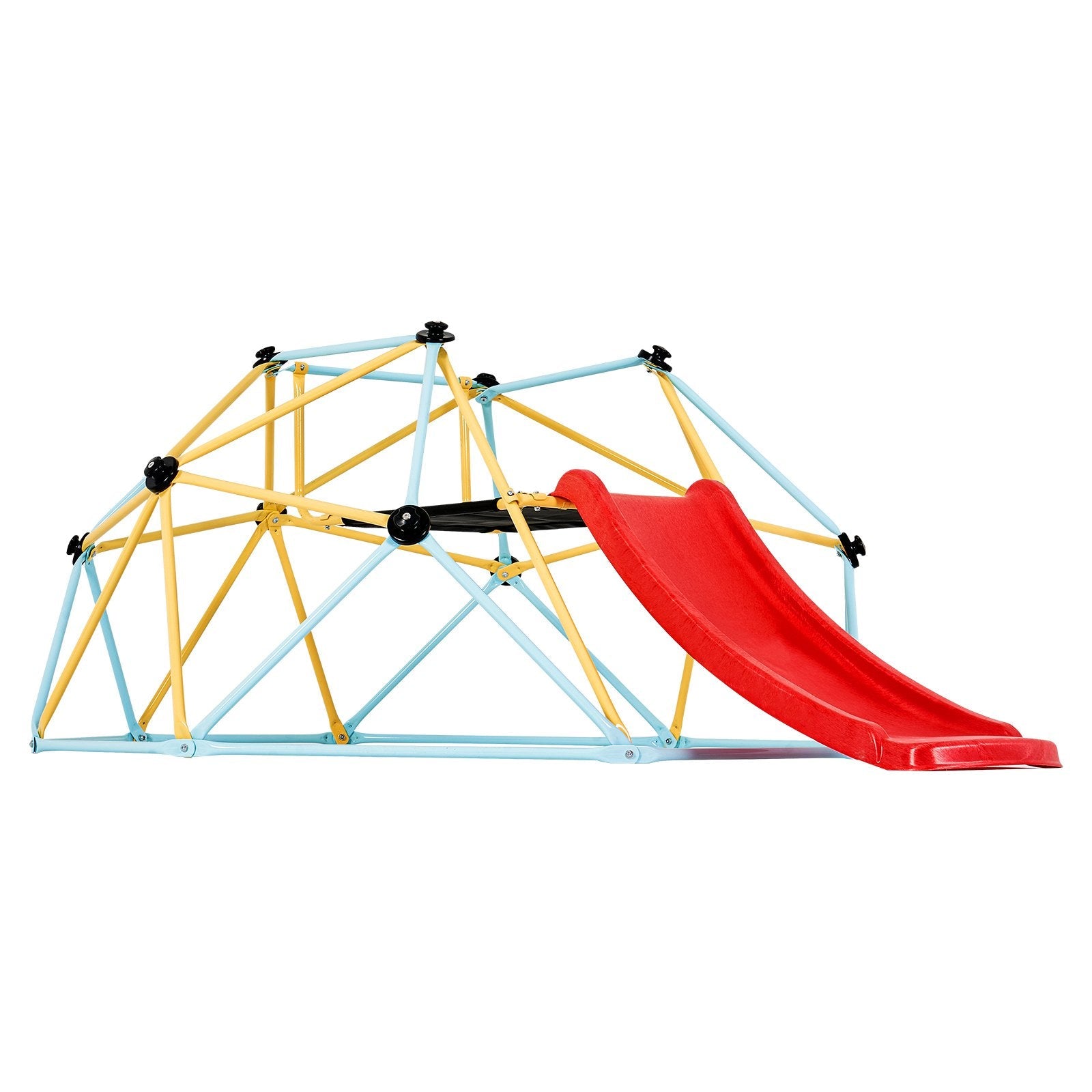 VEVOR Climbing Dome, 8FT Geometric Dome Climber with Slide, for Kids 3 to 9 Years Old, Jungle Gym Supports 600LBS and Easy Assembly, with Climbing Grip, Outdoor and Indoor Play Equipment for Kids 